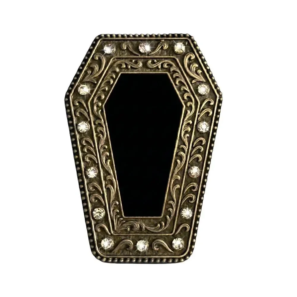 Black coffin with rhinestone details